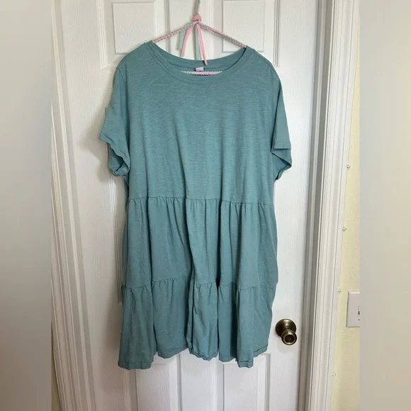 Old Navy Light Blue Tiered Swing T-Shirt Dress – Size 3X - Picture 2 of 6
